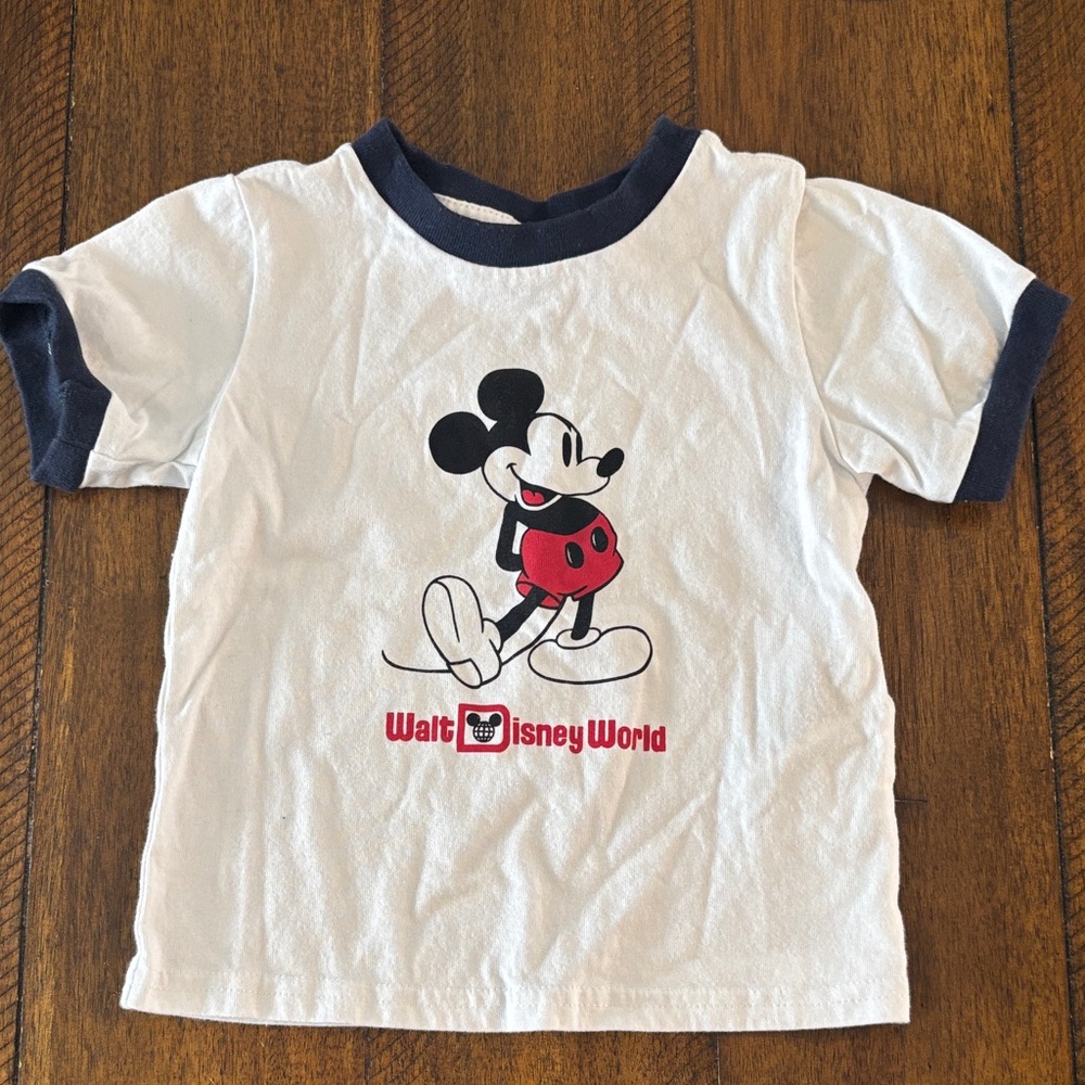 Disney Kids White and Black Mickey Mouse Tee